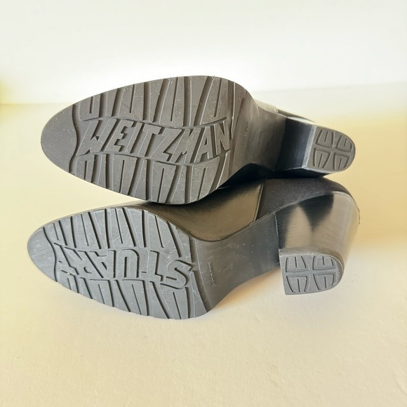 Stuart Weitzman Black Leather Other Half Ankle Boots Size 6M - Picture 9 of 10